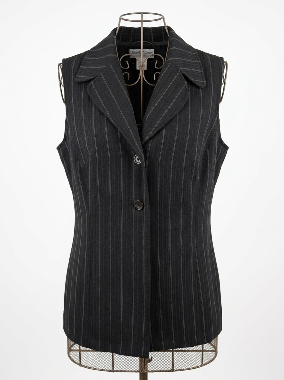 Vintage Breakin Loose Black Pinstripe Vest Size 16 Excellent Condition